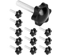 QWORK® 12 Piezas Estrella de Sujecion M8 x 40 mm, Tornillos de apriete, Tornillos Moleteados con Mango