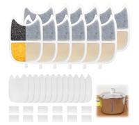 QWORK® 12 Piezas Filtro Fuente para Gatos, Filtro de Repuesto para Fuente para Gatos y Juego de Accesorios con esponjas y esponjas prefiltradas para Bomba de Agua, para 4L Fuente para Gatos