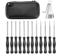 QWORK® 12 Piezas herramienta ajuste carburador con kit de limpieza, destornillador de carburador, compatible con STIHL, Husqvarna, Poulan, motosierra, cortadora de césped