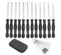 QWORK® 12 piezas kit de herramientas de ajuste de carburador con aguja de cepillo de limpieza de carburador para motores pequeños de 2 tiempos compatible con STIHL, Poulan, Hus-qvarna y más