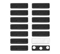 QWORK® 12 Piezas Placas de Identificación con Imán de 3 Puntos y con Adhesivos 3M, Identificadores Personales para Camisas y Uniformes (45 * 13mm, Negro)