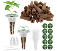 QWORK® 125 Piezas cultivo hidropónico set con 50 esponjas de repuesto, accesorios para jardín hidropónico, para hierbas, verduras y flores
