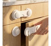 QWORK® 12pcs Cierres de Seguridad con Adhesivo Fuerte para Muebles de Cocina, Refrigeradores y Cajones