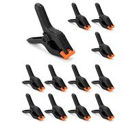 QWORK 12pzs Abrazadera de Resorte Plástico Resistente para Bricolaje, Carpintería, Estudios de Fotografía - 4.5 Pulgada 11.5cm