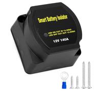 QWORK® 12V 140A Relé de aislamiento controlado por voltaje Aislador de batería dual IP65 Impermeable para automóvil, RV, barco