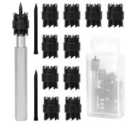 QWORK® 13 Piezas Brocas para Soldadura Puntos, 3/8" Cortadores para Soldadura Puntos con Vástago Hexagonal, para Delgada Acero Inoxidable, Hierro, Aluminio