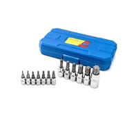 QWORK 13 Piezas Juego De Llaves Torx T8-T70, Acero Aleado Cr-V, Boquillas De 1/2", 3/8", 1/4"