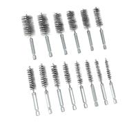 QWORK® 14 piezas Cepillos de alambre para taladros - cerdas de acero inoxidable - 8 mm a 25 mm de diámetro con vástago hexagonal de 1/4 - para una limpieza, pulido, esmerilado y desbarbado eficientes