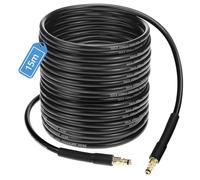QWORK® 15 m Manguera de Limpiadoras de Repuesto de Alta presión, Compatible con Serie K K2, K3, K4, K5, K6, K7 Hidrolimpiadora