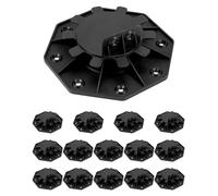 QWORK® 15 Piezas Pedestales de Terraza Ajustables 30-60 mm, Adecuados para Tablas de Terraza de Madera/WPC/Aluminio