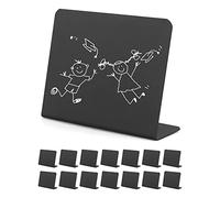 QWORK® 15 Piezas Pizarra Pequeña 10 x 7.5 cm, Tablero de Mensajes Signos para Etiquetas de Precios, Número de Mesa, Decoración de Fiesta