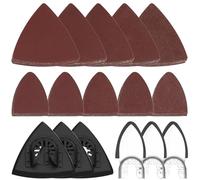 QWORK® 156 Piezas Almohadillas de Lijado para Herramientas Oscilantes, Almohadillas de Lijado Triangulares, Almohadillas de Lijado de Dedo, para Madera, Yeso