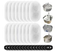 QWORK® 16 Filtros de Carbón y 16 de Esponja - Compatible con Fuente Gatos de 3,2L y 2 L - Filtración Múltiple