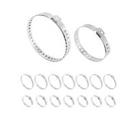 QWORK® 16 piezas Abrazaderas de fuelle universal - acero inoxidable - 25 a 46 mm y 75 a 125 mm