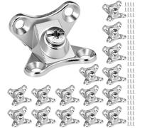 QWORK® 16 Piezas Juego de fijación de ángulo , conector de esquina, código de esquina de mariposa con 64 tornillos, conector de muebles