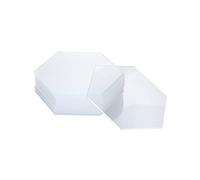 QWORK® 16 Piezas Láminas Acrílicas Hexagonales Transparentes - 2mm de Grosor - Manualidades DIY Pintura (10 x 11.5 cm)