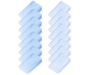 QWORK® 16 x Cuñas para Muebles, Cuñas Plastico Transparente, 2 Tamaños (2~5 mm y 2~10 mm de Altura)