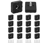 QWORK® 18 Piezas Protector Patas Muebles 22x22x9 mm, Tacos de Goma Cuadrada para Sillas, Mesas, Suelo - Negro
