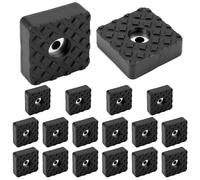 QWORK® 18 Piezas Protector Patas Muebles 30x30x10 mm, Tacos de Goma Cuadrada para Sillas, Mesas, Suelo - Negro