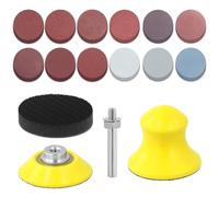 QWORK® 184 Piezas papel de lija set, almohadillas de lija húmedas y secas 50 mm, discos de lija, 60-10000 granos diferentes