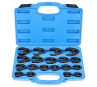 QWORK® 19 piezas juego de llaves de pata de gallo, Impulsada por 1/2" y 3/8", llaves métricas de 8-32mm, cromo molibdeno