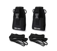 QWORK 2 bolsas de radio, tácticas Walkie Talkie bolsa de intercomunicación bolsa para policía bombero oficial de seguridad (negro), Black