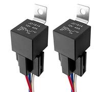 QWORK® 2 PCS Relé Impermeable, relé de coche, Carro Relay, 5 Pin Terminal Kits de relé SPDT de servicio pesado con enchufe y arnés de cables para coche, 12V 40A