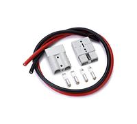 QWORK® 2 Pezzi Conector de batería 50A Enchufe de conexión rápida con Cable eléctrico 8AWG (60cm Rojo/Negro) para Coche Moto Barco