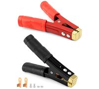 QWORK® 2 Piezas 1000A Pinzas de Cocodrilo Abrazaderas para Cables de Puente, Pinzas de Cocodrilo para Batería, Pinzas de Cocodrilo con Fundas Aislantes para Cables de Puente para Auto