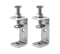 QWORK 2 Piezas 304 acero inoxidable C abrazadera, Sargentos G, Para Carpintería De Bricolaje, Soldadura, Ebanistería, Color Plateado, Estilo 1