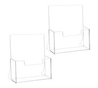 QWORK® 2 Piezas A5 Soporte para folletos de acrílico Transparente, para exhibir folletos, Volantes, revistas