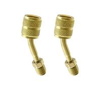 QWORK® 2 Piezas Adaptador R410a, latón, 5/16" SAE Hembra a 1/4" Macho, convertidor R410, para Aire Acondicionado Válvula de Carga Refrigeración