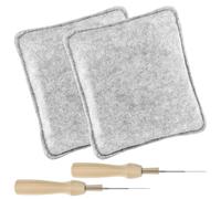 QWORK® 2 Piezas almohadilla fieltro 18 x 15 cm, kit de herramientas para afieltrado con soporte para agujas de fieltro