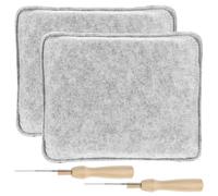 QWORK® 2 Piezas almohadilla fieltro 25 x 20 cm, kit de herramientas para afieltrado con soporte para agujas de fieltro