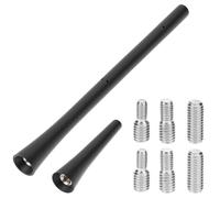 QWORK® 2 Piezas Antena Coche, 6.5 cm y 17.5 cm Antena Corta con 6 Tornillos, mástil de Antena de Radio Am/FM/Dab para Techo, para una recepción Am/FM óptima.