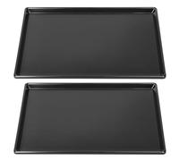 QWORK® 2 Piezas bandejas de Recogida de Aceite, 90 x 55 cm Extra Grandes bandejas Recipiente de plástico para Recoger Aceite de Motor y Aceite de transmisión