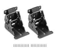 QWORK® 2 Piezas Bisagras Plegables Abatibles Pivotantes Mensula Plegable de 90 Grados para Patas de Muebles Herrajes para Mesas Plegables con 20 Tornillos - Negro