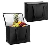 QWORK® 2 Piezas Bolsas Refrigeradoras Grandes, Bolsas para Congelar Plegables 41X26X33CM, Bolsas Termicas, para Comida, Picnic, Compras