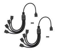 QWORK® 2 piezas cable divisor ARGB, 5 V, 3 Pines, divisor argb, 1 enchufe a 4 enchufes, 30 cm, para enfriador de CPU y ventilador ARGB de 5 V