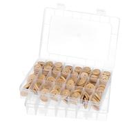 QWORK® 2 Piezas cajas organizadoras 24 compartimentos, organizador tornillos ajustable, para piezas pequeñas, cuentas, pendientes, semillas