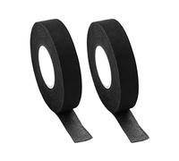 QWORK® 2 Piezas Cinta aislante de tela - 19mm x 15m - para Arnés de Cables para Motocicleta Automóvil y Hogar (Negro)