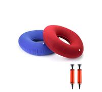 QWORK® 2 Piezas Cojín de Anillo Inflable con Bomba, Cojín de Asiento Donut para Inflamaciones, Hemorroides, Dolor de Coxis, Cistas, Embarazo, Parto (Azul & Rojo)