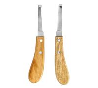 QWORK® 2 Piezas cuchillos para pezuñas, raspador de pezuñas de 21.5 cm diestros y zurdos, cuchillo para pezuñas con mango ergonómico, para bovinos, ovinos y caballos
