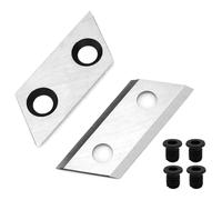 QWORK® 2 piezas de cuchillas de repuesto para trituradoras y 4 piezas de tornillos compatible con QJ1200SP, McCulloch MCS2001