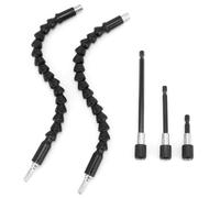 QWORK® 2 piezas de eje de extensión de broca flexible de 1/4 ", 30 cm, 3 piezas de varilla de extensión de vástago hexagonal de 1/4" soporte de puntas de destornillador, 60 mm, 100 mm, 150 mm