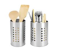 QWORK® 2 Piezas escurridor Cubiertos, Soporte para Cubiertos, Acero Inoxidable, Organizador de Cocina, tamaño 16,5 x 10 cm y 15 x 12 cm