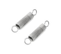 QWORK® 2 Piezas Extensión Resorte, longitud libre de 90 mm, Muelles de Extensión de Acero inoxidable, 304 Acero Inoxidable, Diámetro del Cable 2.5 mm, OD 18 mm