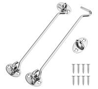 QWORK® 2 Piezas Gancho de Ventana de acero inoxidable, Gancho de Cabina, para Ventana Puerta, con tornillos de montaje, 20 cm