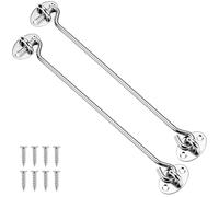 QWORK® 2 Piezas Gancho de Ventana de acero inoxidable, Gancho de Cabina, para Ventana Puerta, con tornillos de montaje, 25 cm