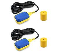 QWORK® 2 Piezas Interruptor de Flotador Rectangular con Cable 3m para Tanque de Agua, Bomba de sumidero